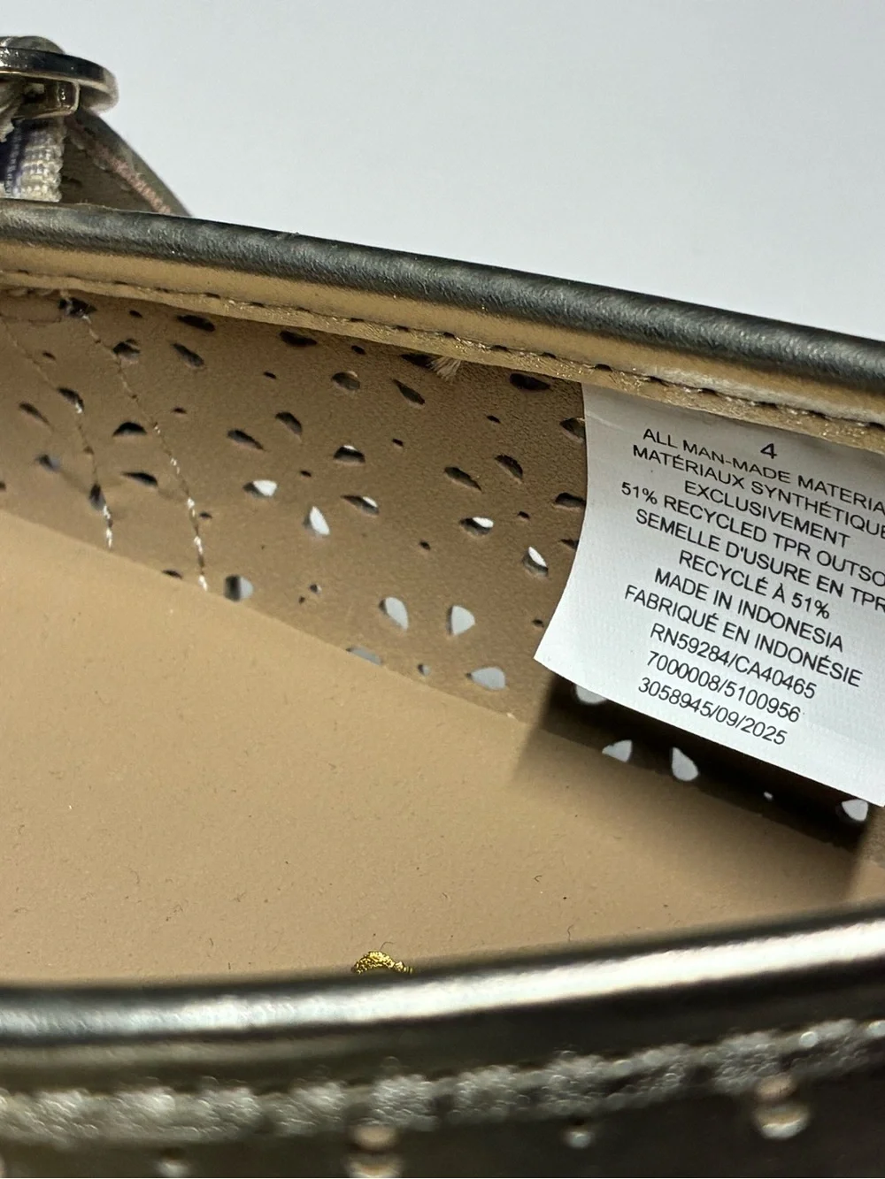 Girls Metallic Perforated Ballet Flats size 4 bundle